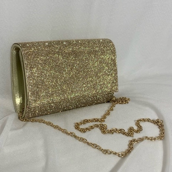 Brand New Jessica McClintock Gold super shiney jeweled purse/bag - Picture 3 of 10